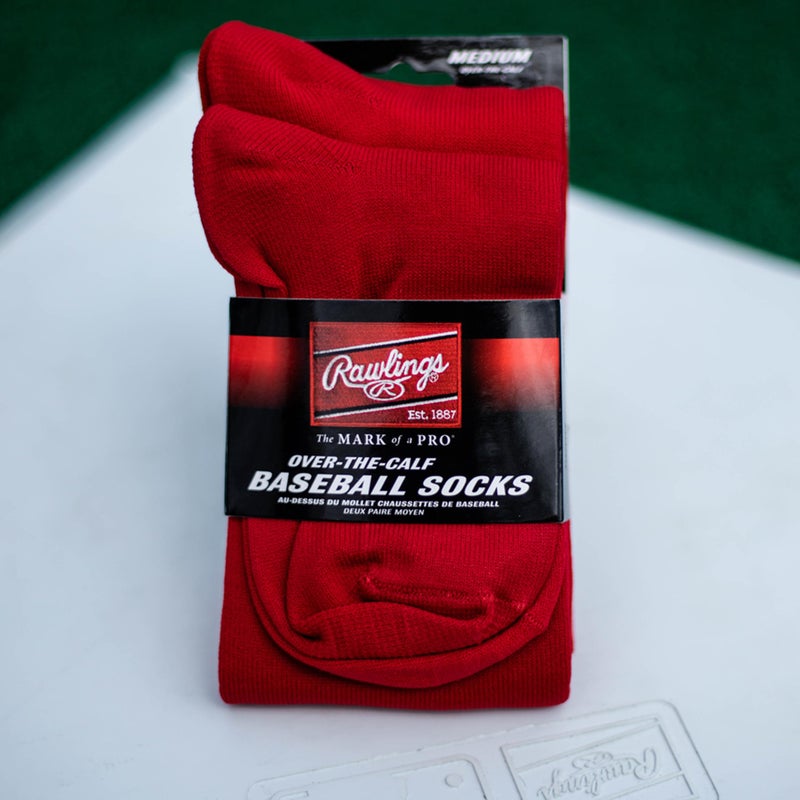 Rawlings Womens Athletic Baseball Socks 2 Pair, Scarlet, Large US - Image 5